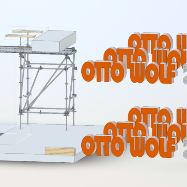 3D-Planung Einschienenlaufwerk an Gerüstkonstruktion Otto Wolf