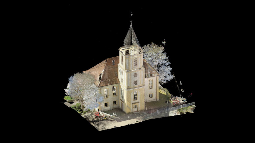 3D Punktwolken Modell Kirche für digitale Gerüstplanung Otto Wolf