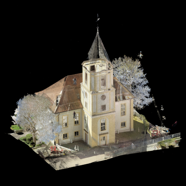 3D Punktwolken Modell Kirche für digitale Gerüstplanung Otto Wolf