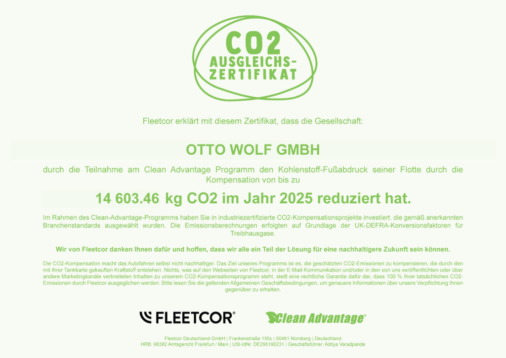 Verantwortung im Gerüstbau: Otto Wolf kompensiert über 14 Tonnen CO2